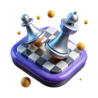 impressive artistic magnificent classic 3D Render of Chess Pieces 4K high quality png