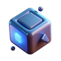 serene modern beautiful minimalist 3D Render Abstract Cube Button authentic high resolution png