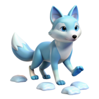 extraordinary abstract serene creative Cute Arctic Fox 3D Render high resolution high resolution png