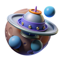 vibrant rustic magnificent modern 3D Render Spaceship on Planet high resolution 4K png