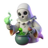 magnificent abstract Cute Ghost 3D Render, Halloween Potion high resolution png