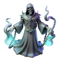elegant minimalist Spectral Grim Reaper 3D Render original png