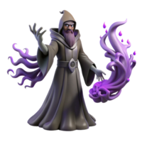 serene rustic 3D Render Wizard with Purple Magic high resolution png