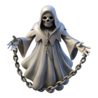 elegant minimalist 3D Render Chained Ghost Illustration high quality png