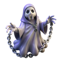 extraordinary creative Chained Cartoon Ghost 3D Render high quality png