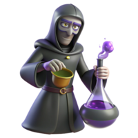 wonderful vintage wonderful artistic 3D Alchemist Cartoon Render original original png