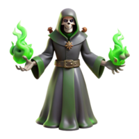 magnificent contemporary 3D Render of a Grim Necromancer professional png