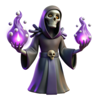 stunning classic 3D Render of Dark Wizard with Flames exclusive png