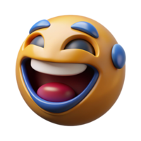 impressive rustic 3D Render of a Laughing Emoji exclusive png