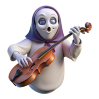 extraordinary modern 3D Ghostly Musician Playing Cello high resolution png