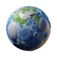 impressive abstract Stylized 3D Earth Globe Illustration premium png
