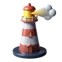 extraordinary abstract Cartoon Lighthouse 3D Render high resolution png