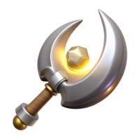 wonderful minimalist Crescent Moon Weapon 3D Render authentic png
