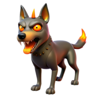 wonderful minimalist Fiery Canine 3D Render high quality png