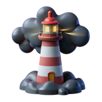 extraordinary abstract 3D Cartoon Lighthouse Illustration exclusive png