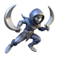 serene abstract 3D Render of a Stealthy Ninja high resolution png