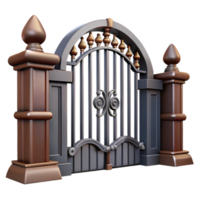 magnificent abstract Elegant 3D Render of Ornate Metal Gate premium png