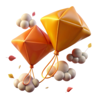 elegante contemporáneo otoño 3d hacer naranja globos alto resolución png
