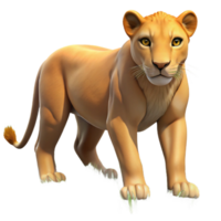 elegant creative 3D Cartoon Lioness Render authentic png