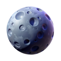 elegant classic Cratered Moon 3D Render original png