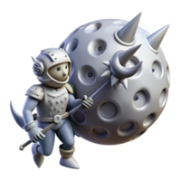 impressive abstract 3D Render Astronaut Lunar Knight high resolution png