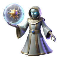 elegant rustic 3D Render Mystic Wizard Celestial Orb authentic png