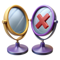 impressive creative 3D Render Mirrors Reflecting Acceptance and Rejection high resolution png