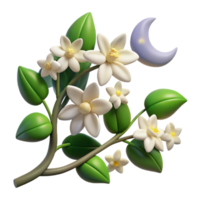 magnificent artistic 3D Render Night Blooming Jasmine Flowers original png