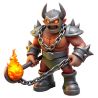 elegant artistic Fiery Minitaur 3D Render high quality png