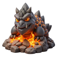 wonderful vintage Lava Lizard 3D Render genuine png