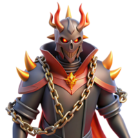 serene abstract Fiery Skull Knight 3D Render high resolution png