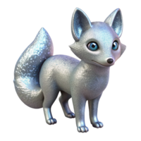 elegant abstract Arctic Fox 3D Render original png