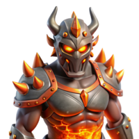 serene artistic Fiery 3D Render of a Powerful Warrior high resolution png