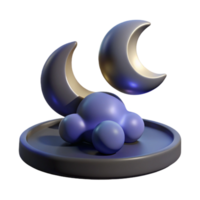 impressive modern Crescent Moons and Clouds 3D Render original png