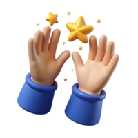 stunning creative 3D Cartoon Hands Catching Stars Illustration genuine png
