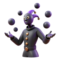 beautiful creative 3D Juggling Jester Illustration original png