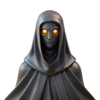 impressive traditional Mysterious Hooded Figure 3D Render high quality png