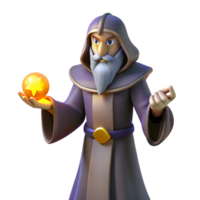 serene rustic Wise Wizard 3D Render genuine png