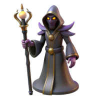 serene abstract Dark Wizard 3D Render high resolution png