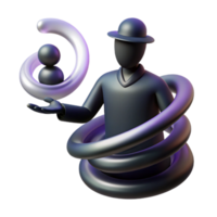 serene modern 3D Abstract Figure with Spiral high resolution png