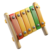 elegant abstract Colorful Wooden Xylophone 3D Render exclusive png