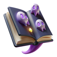 dramatic vintage Spooky Book 3D Render high resolution png