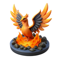 stunning artistic 3D Render Phoenix Firebird Mythical Creature high resolution png