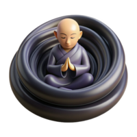 serene modern 3D Monk in Meditation Abstract Background professional png
