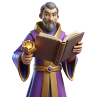 extraordinary artistic Wise Wizard 3D Render authentic png