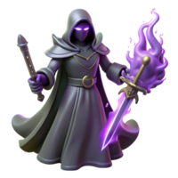elegant rustic Dark Wizard 3D Render authentic png