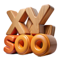 serene artistic 3D Wooden Letters X Y and SOO 4K png