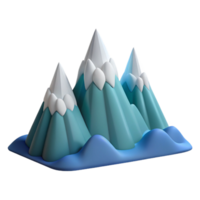 serene minimalist Cartoon 3D Mountain Range Illustration high quality png