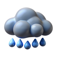 extraordinary artistic 3D Rainy Cloud Illustration professional png