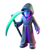 impressive vintage 3D Grim Reaper Illustration authentic png